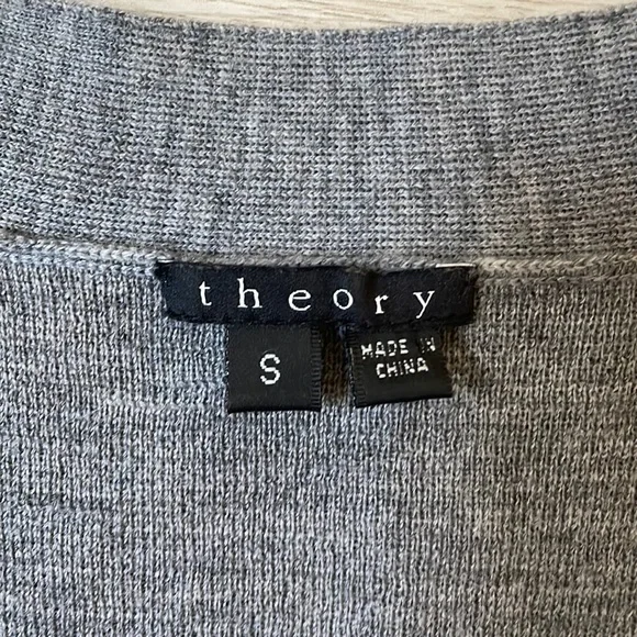 Theory Grey Merino Wool Long Vest size Small - Picture 9 of 13